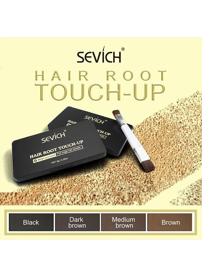 Hair Root-Touch-Up, Hairline Shadow Instantly Hair Powder Shadow, Quick Cover Grey Hair Root Concealer with Brush, 8g Dark Brown