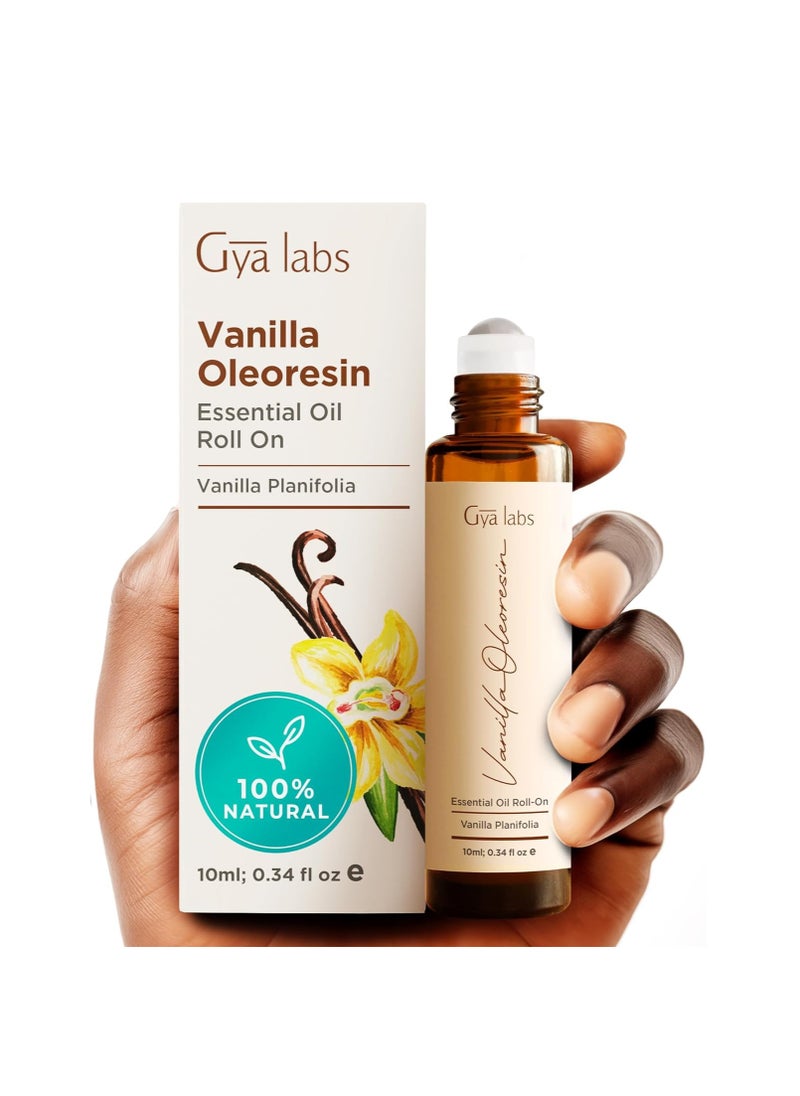 Gya Labs Vanilla Perfume Oil Roll On for Women - Long Lasting Aromatic Fragrance - Made with 100% Natural Vanilla Bean Oil Vanilla Essential Oil for Skin - Travel Size, Alcohol Free (0.34 Fl Oz)