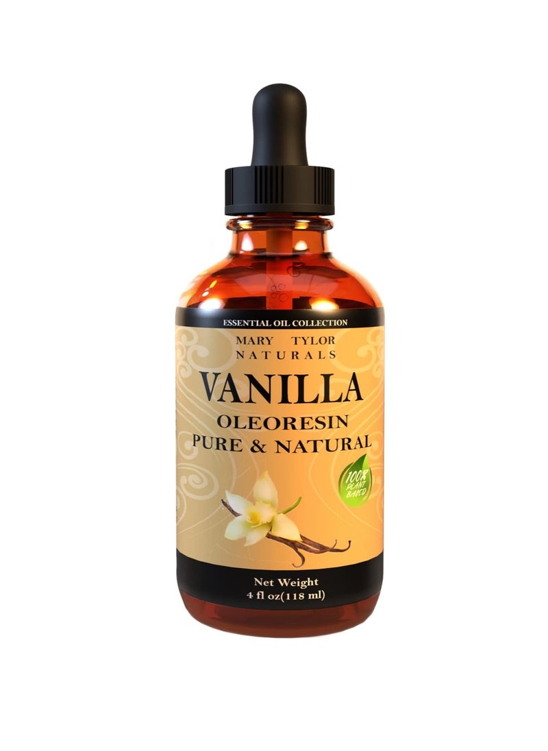 Vanilla Oleoresin Oil (4 oz), Premium Therapeutic Grade, 100% Pure and Natural, Perfect for Aromatherapy, Diffuser, DIY by Mary Tylor Naturals