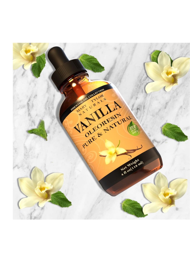 Vanilla Oleoresin Oil (4 oz), Premium Therapeutic Grade, 100% Pure and Natural, Perfect for Aromatherapy, Diffuser, DIY by Mary Tylor Naturals