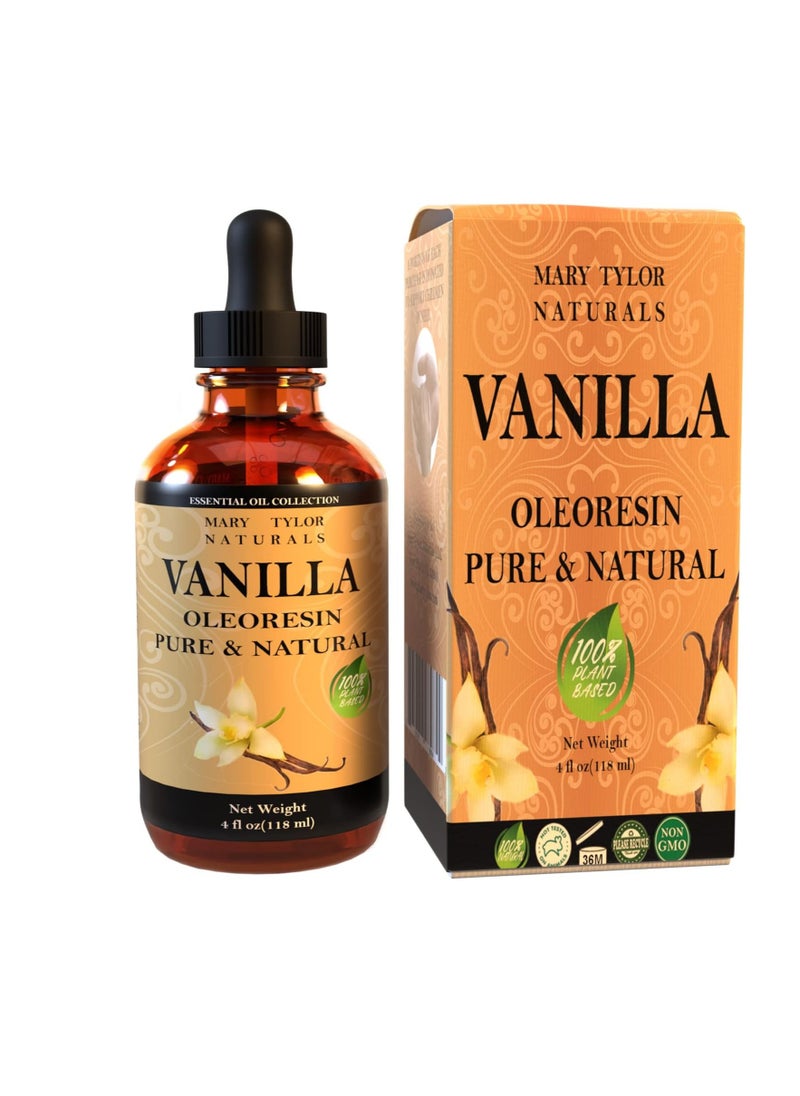 Vanilla Oleoresin Oil (4 oz), Premium Therapeutic Grade, 100% Pure and Natural, Perfect for Aromatherapy, Diffuser, DIY by Mary Tylor Naturals