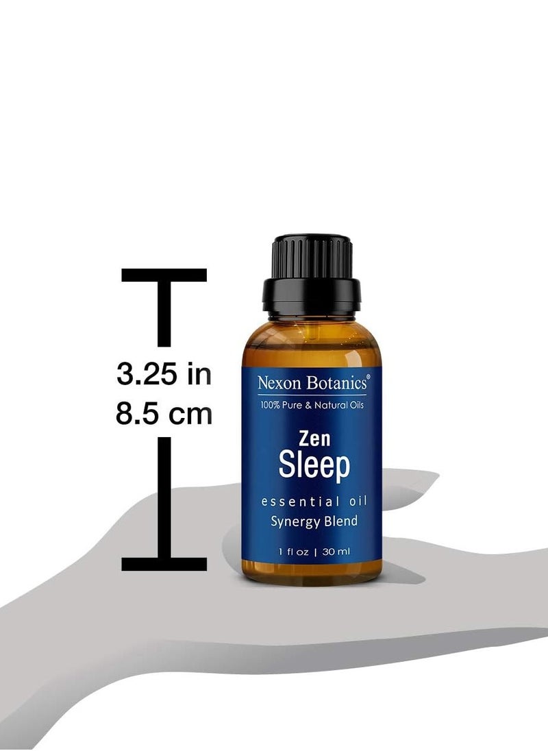 Zen Sleep Essential Oil Blend for Diffuser 30ml - Rosemary, Lavender Based Sleep Oil for Relaxing, Good Night Sleeping - Calming Essential Oils for Humidifiers - Sweet Dreams Oil - Nexon Botanics