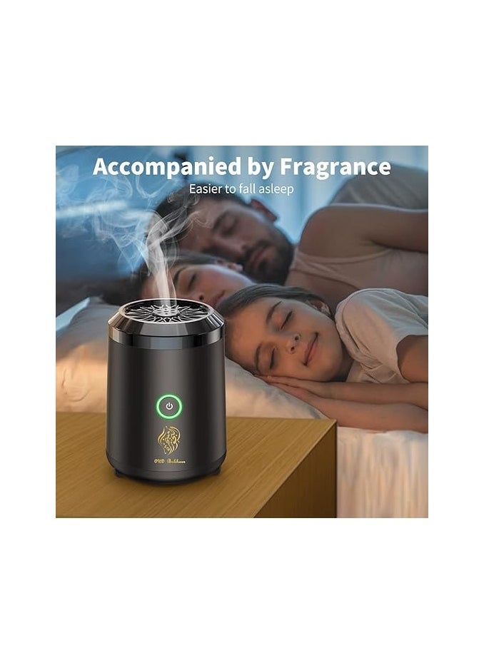 [Upgrade] Electric Mini Incense Burner Portable USB Rechargeable Aroma Diffuser Black