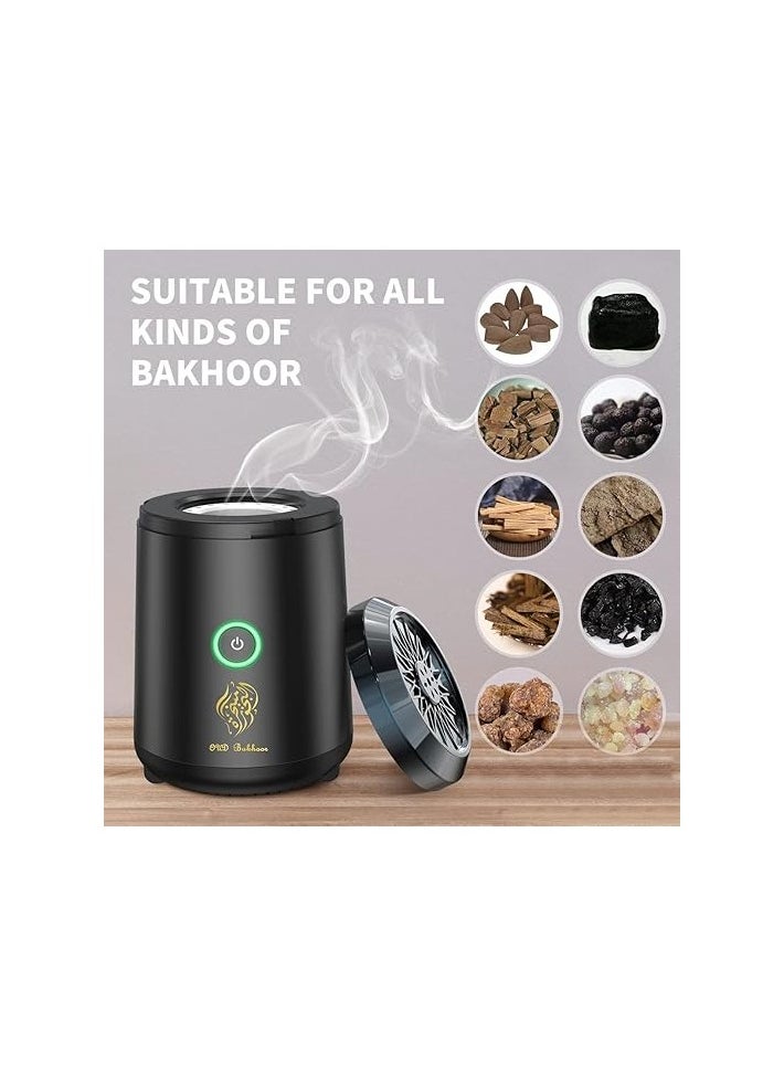 [Upgrade] Electric Mini Incense Burner Portable USB Rechargeable Aroma Diffuser Black