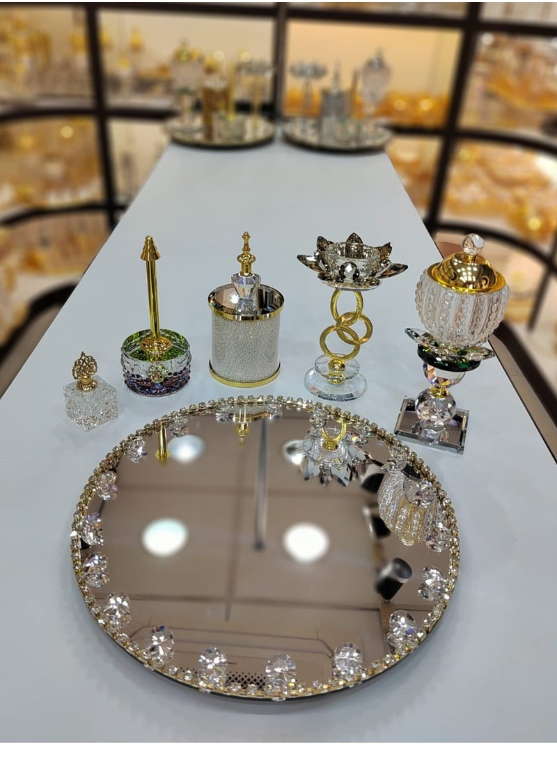 Bakhoor Burner Set Crystal Elegance Ideal Wedding Gift and Home Décor with a Blend of Arabic and English Culture