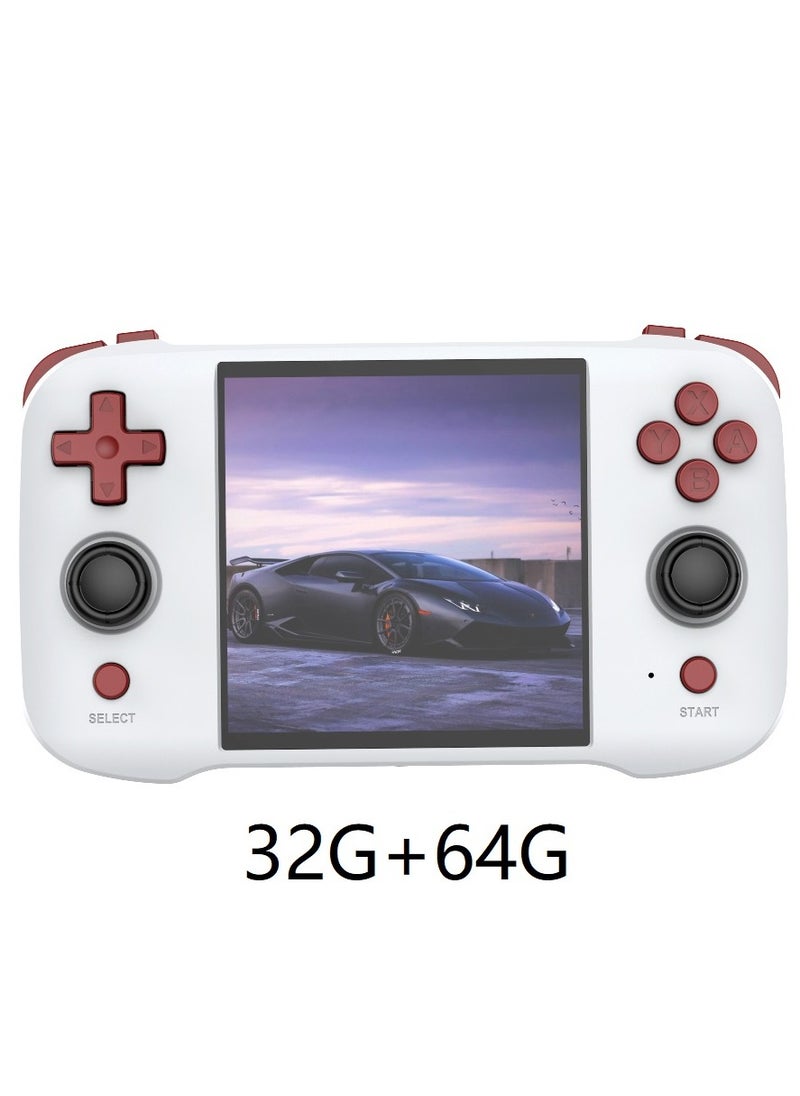 R46S Handheld Retro Gaming Console Linux System with 32G+64G TF Card, Preloaded with 8000+ Games,4-inch 1:1 HD720*720 Screen,FPS 60HZ 4000mAh,wifi bluetooth(White 64G)