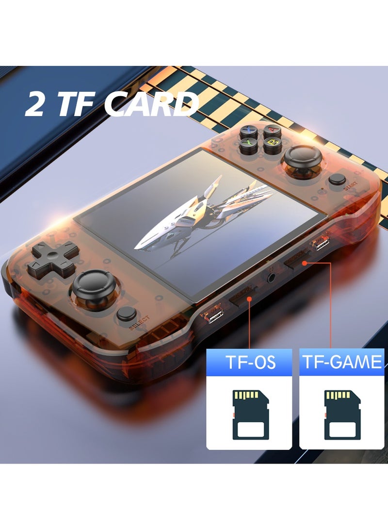 R46S Handheld Retro Gaming Console Linux System with 32G+64G TF Card, Preloaded with 8000+ Games,4-inch 1:1 HD720*720 Screen,FPS 60HZ 4000mAh,wifi bluetooth(Orange 64G)