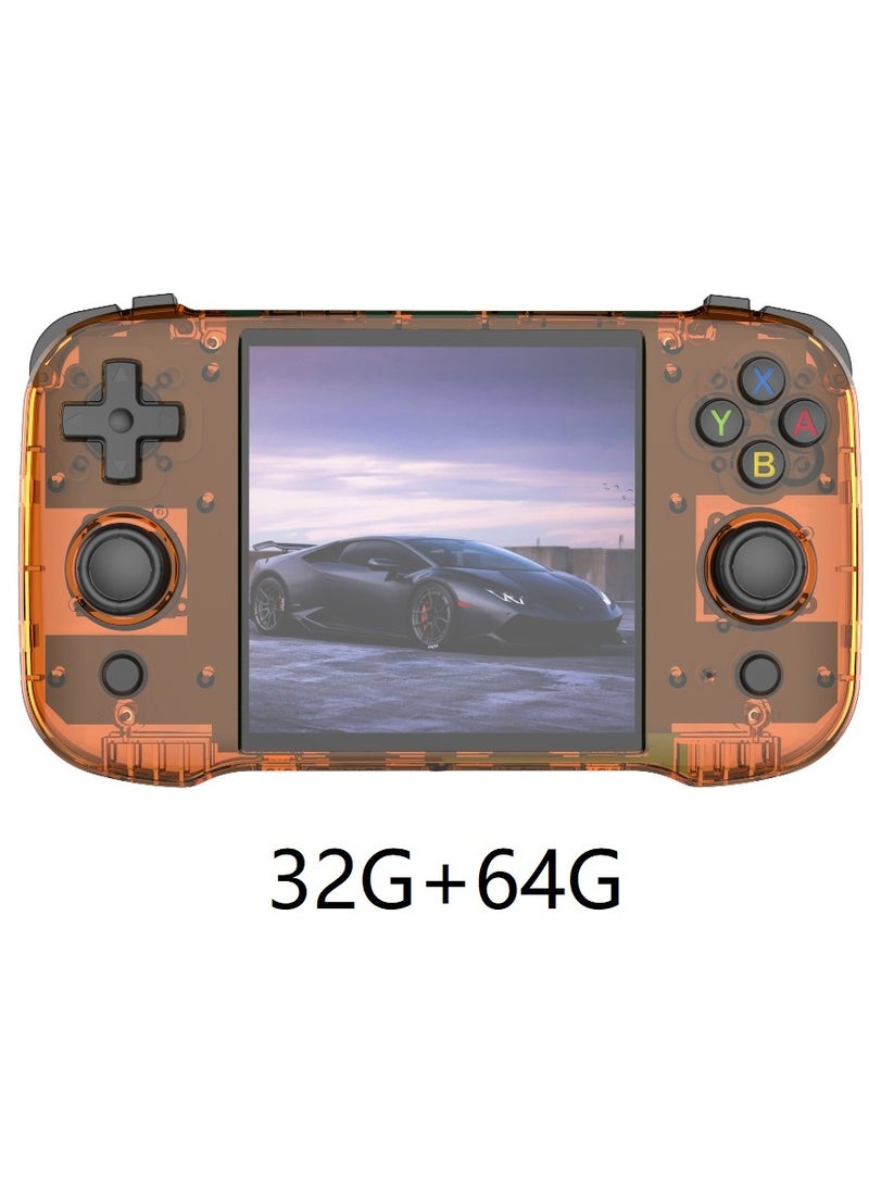 R46S Handheld Retro Gaming Console Linux System with 32G+64G TF Card, Preloaded with 8000+ Games,4-inch 1:1 HD720*720 Screen,FPS 60HZ 4000mAh,wifi bluetooth(Orange 64G)