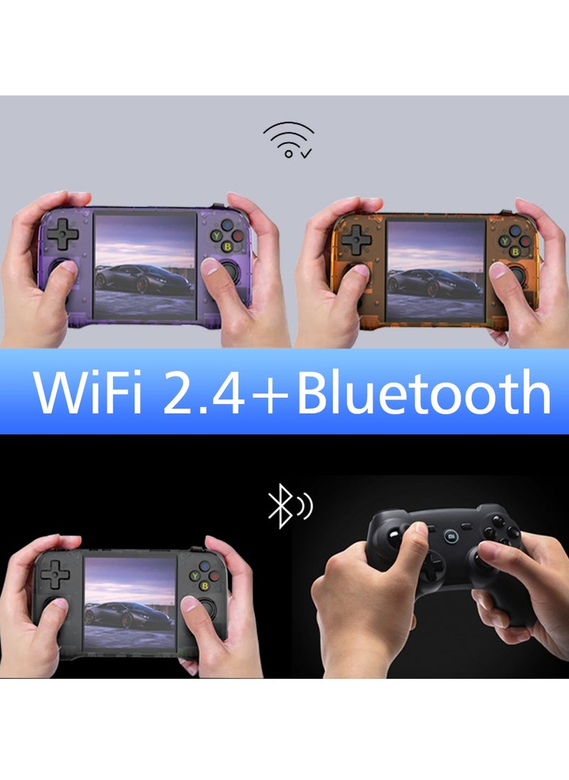 R46S Handheld Retro Gaming Console Linux System with 32G+64G TF Card, Preloaded with 8000+ Games,4-inch 1:1 HD720*720 Screen,FPS 60HZ 4000mAh,wifi bluetooth(Orange 64G)