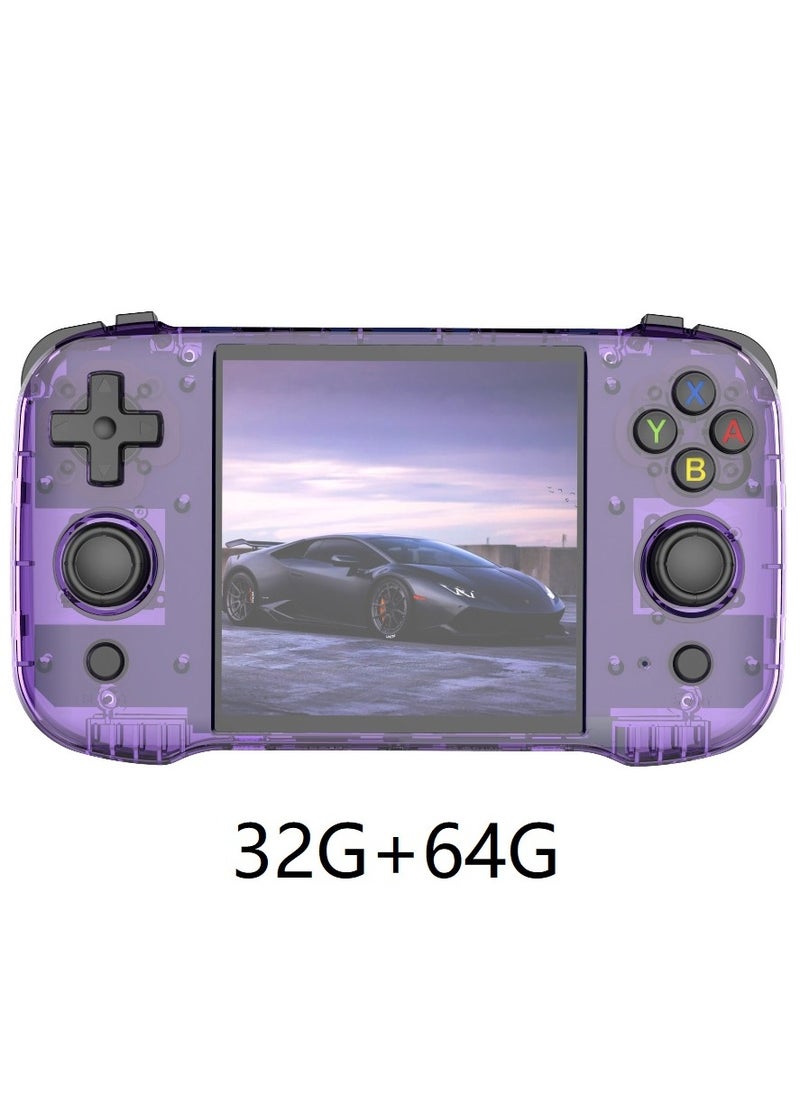 R46S Handheld Retro Gaming Console Linux System with 32G+64G TF Card, Preloaded with 8000+ Games,4-inch 1:1 HD720*720 Screen,FPS 60HZ 4000mAh,wifi bluetooth(Purple 64G)