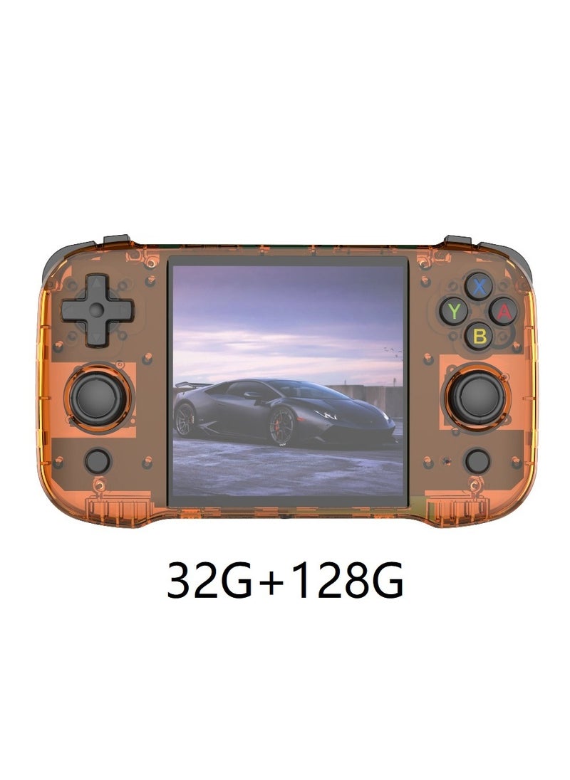 R46S Handheld Retro Gaming Console Linux System with 32G+128G TF Card, Preloaded with 8000+ Games,4-inch 1:1 HD720*720 Screen,FPS 60HZ 4000mAh,wifi bluetooth(Orange 128G)