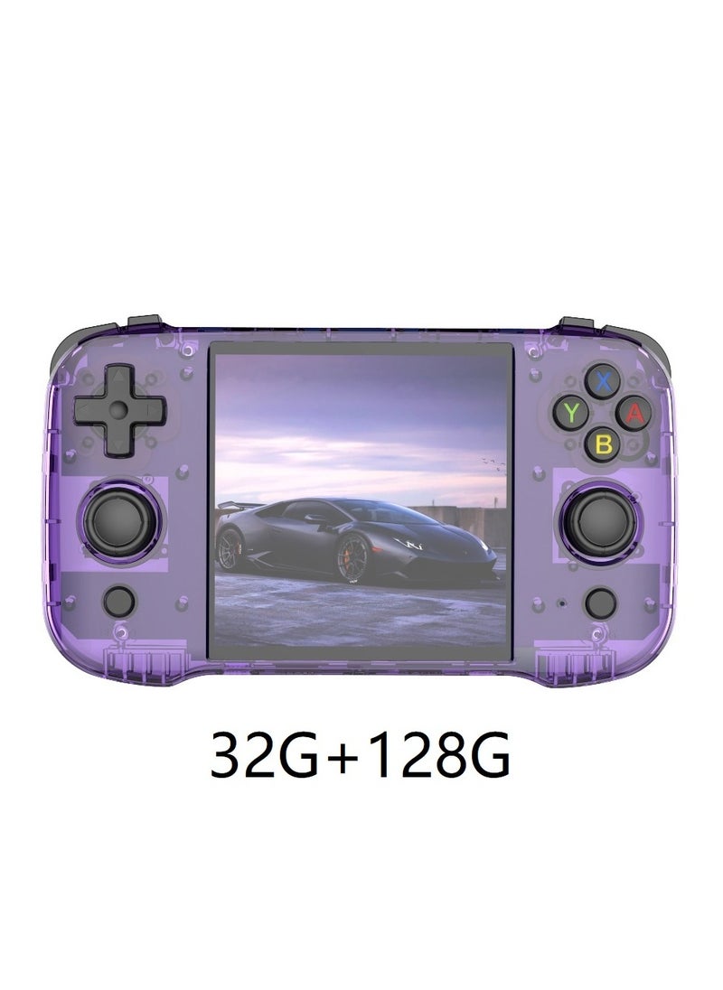 R46S Handheld Retro Gaming Console Linux System with 32G+128G TF Card, Preloaded with 8000+ Games,4-inch 1:1 HD720*720 Screen,FPS 60HZ 4000mAh,wifi bluetooth(Purple 128G)