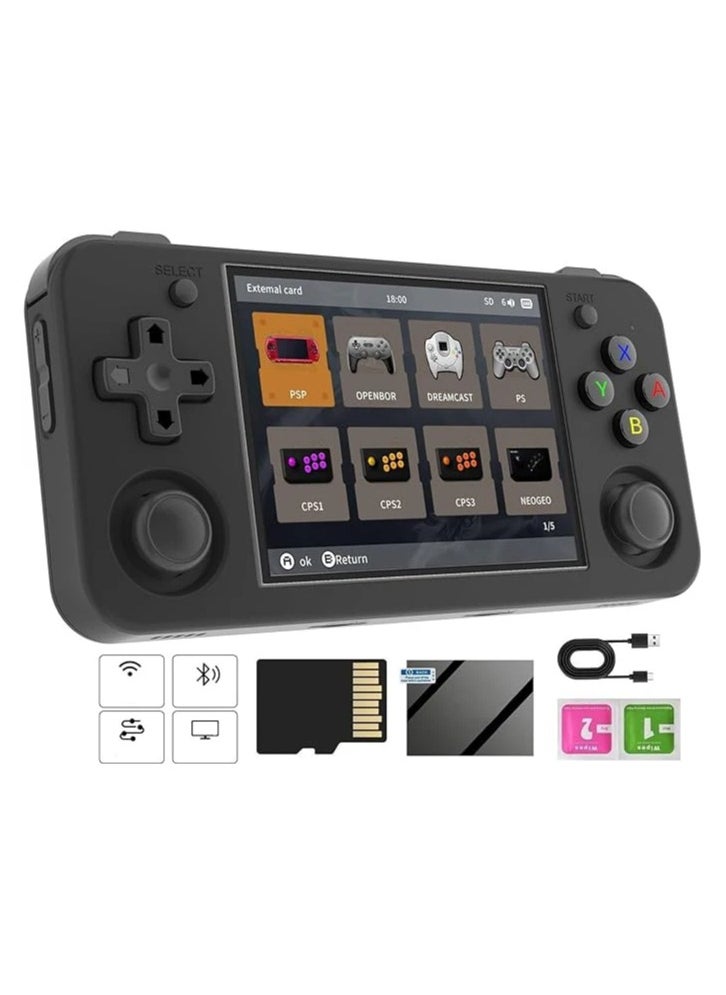 RG35XX H Retro Handheld Game Console , 3.5 Inch IPS Screen Linux System Built-in 64G TF Card 5528 Games Support HDMI TV Output 5G WiFi Bluetooth 4.2 (Black)