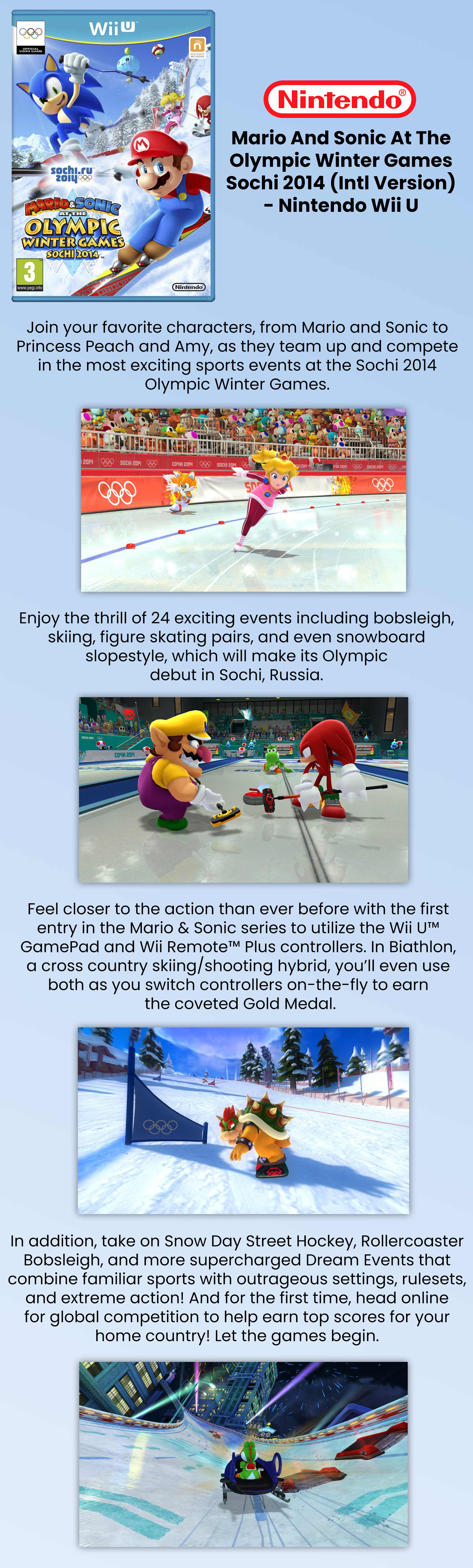 Mario And Sonic At The Winter Olympic Games Sochi 2014(Intl Version) - Sports - Nintendo Wii U