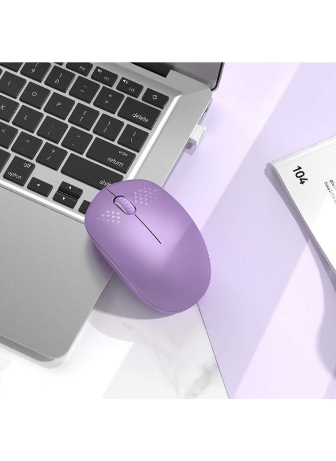 Wireless Mouse, Noiseless 2.4G Cordless Mouse Portable Computer Mice with USB Nano Receiver for PC, Tablet, Laptop and Windows/Mac/Linux (Purple)