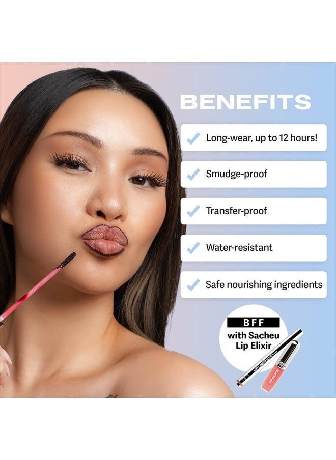 Lip Liner Stay-N - Peel Off Lip Liner Tattoo, Peel Off Lip Stain, Long Lasting Lip Stain Peel Off, Infused with Hyaluronic Acid & Vitamin E, For All Skin Types, MUAH-ve