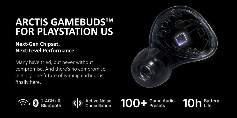 Arctis GameBuds True Wireless Noise Cancelling Gaming Earbuds for PS5, PS4, PC, Switch - Black