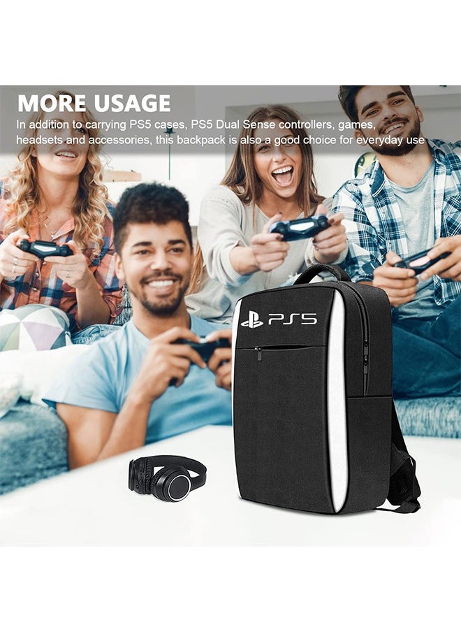 PS5 Storage Bag for Playstation 5, Waterproof Carrying Case Portable Backpack Multi-Function Travel Bag for PS5 Host, PS5 Controller