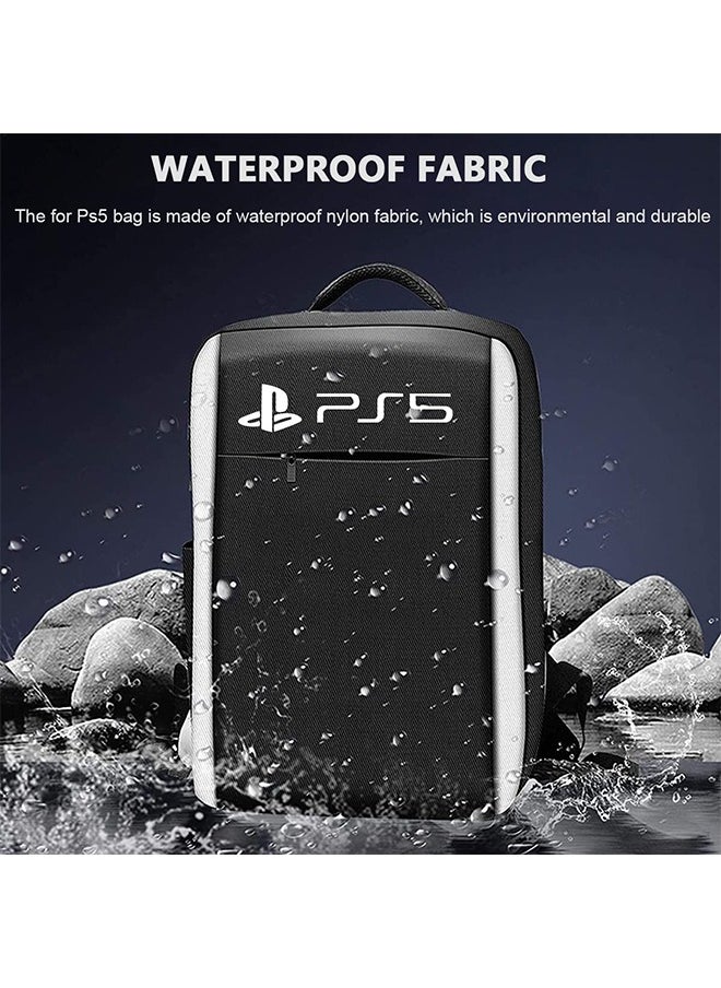 PS5 Storage Bag for Playstation 5, Waterproof Carrying Case Portable Backpack Multi-Function Travel Bag for PS5 Host, PS5 Controller