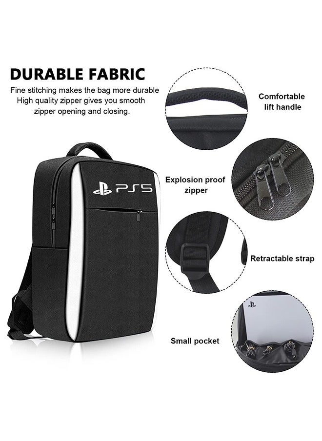 PS5 Storage Bag for Playstation 5, Waterproof Carrying Case Portable Backpack Multi-Function Travel Bag for PS5 Host, PS5 Controller