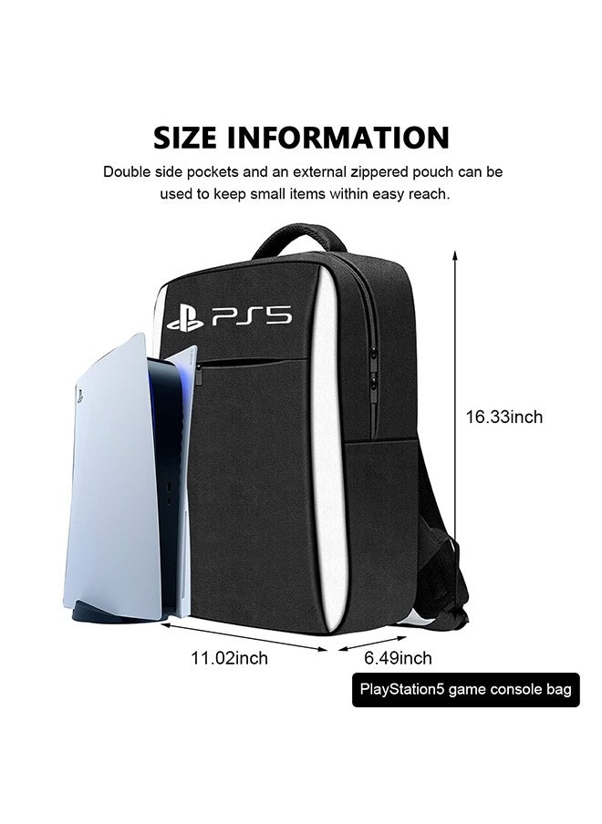 PS5 Storage Bag for Playstation 5, Waterproof Carrying Case Portable Backpack Multi-Function Travel Bag for PS5 Host, PS5 Controller