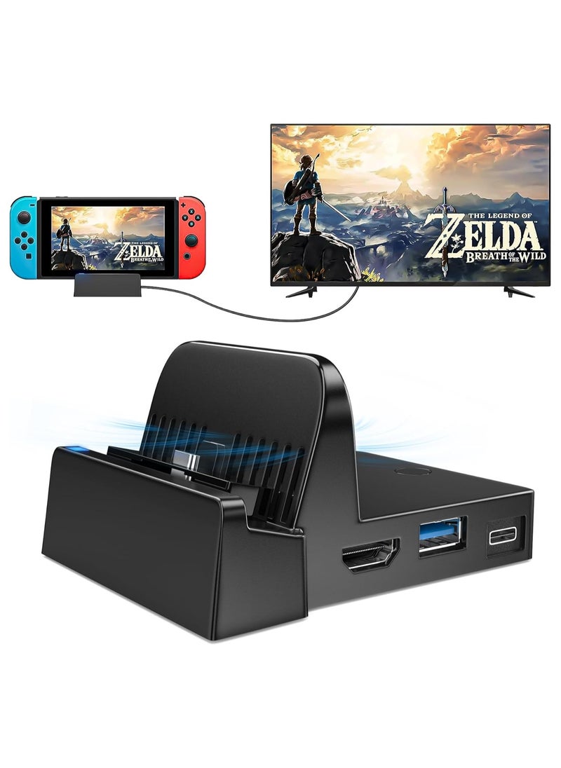 Portable Switch TV Docking Station with 4K/1080P HDMI and USB 3.0 - Dock for Nintendo Switch/Switch OLED Model (No Charging Cable)