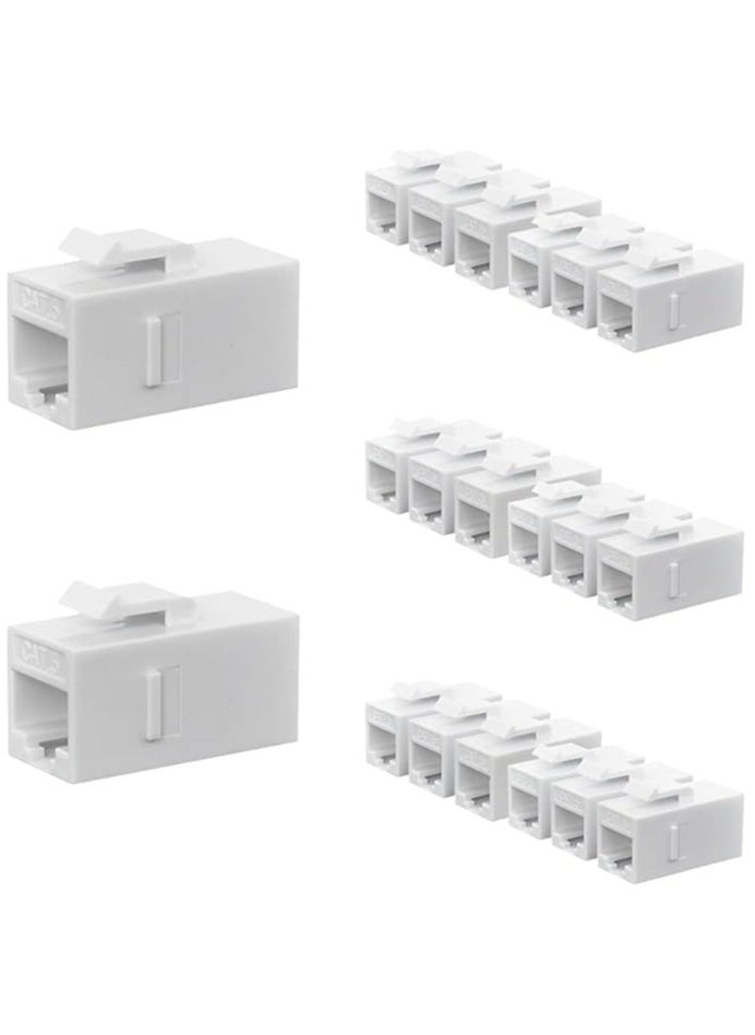 RJ45 CAT6 Keystone Coupler, 20 Pack Female to Female Plug-In Coupler, UTP CAT6 Keystone In-Line Coupler, White