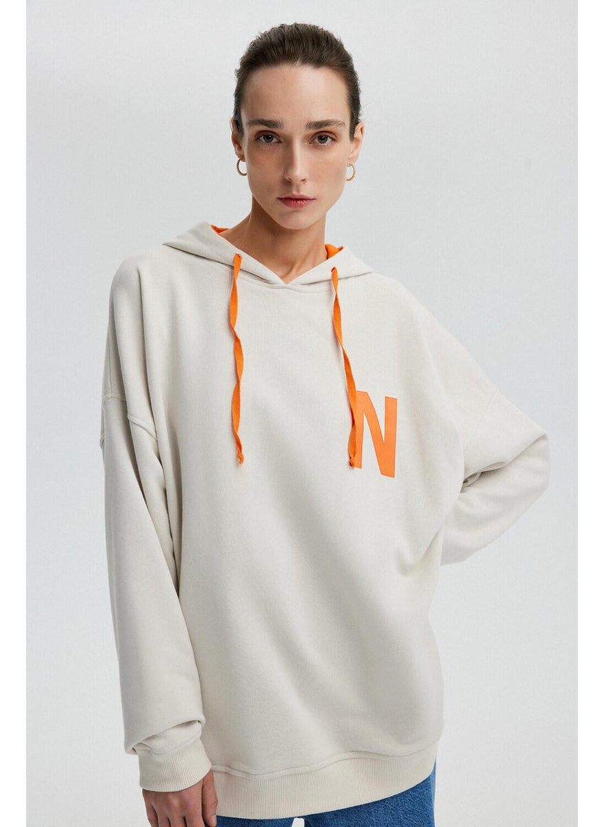 Letter Printed Oversized Sweatshirt