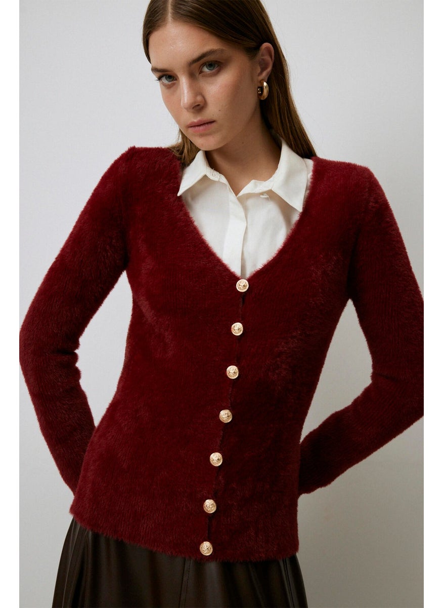 V Neck Knitted Cardigan