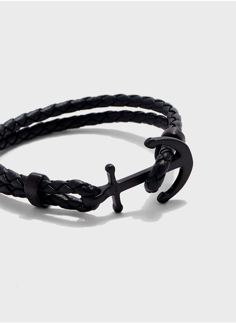 Leather Anchor Bracelet