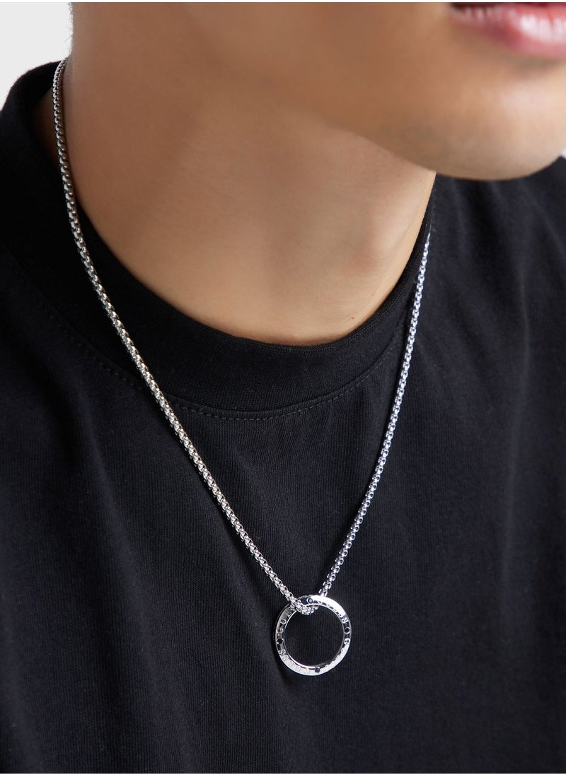 Casual Pave Ring Necklace