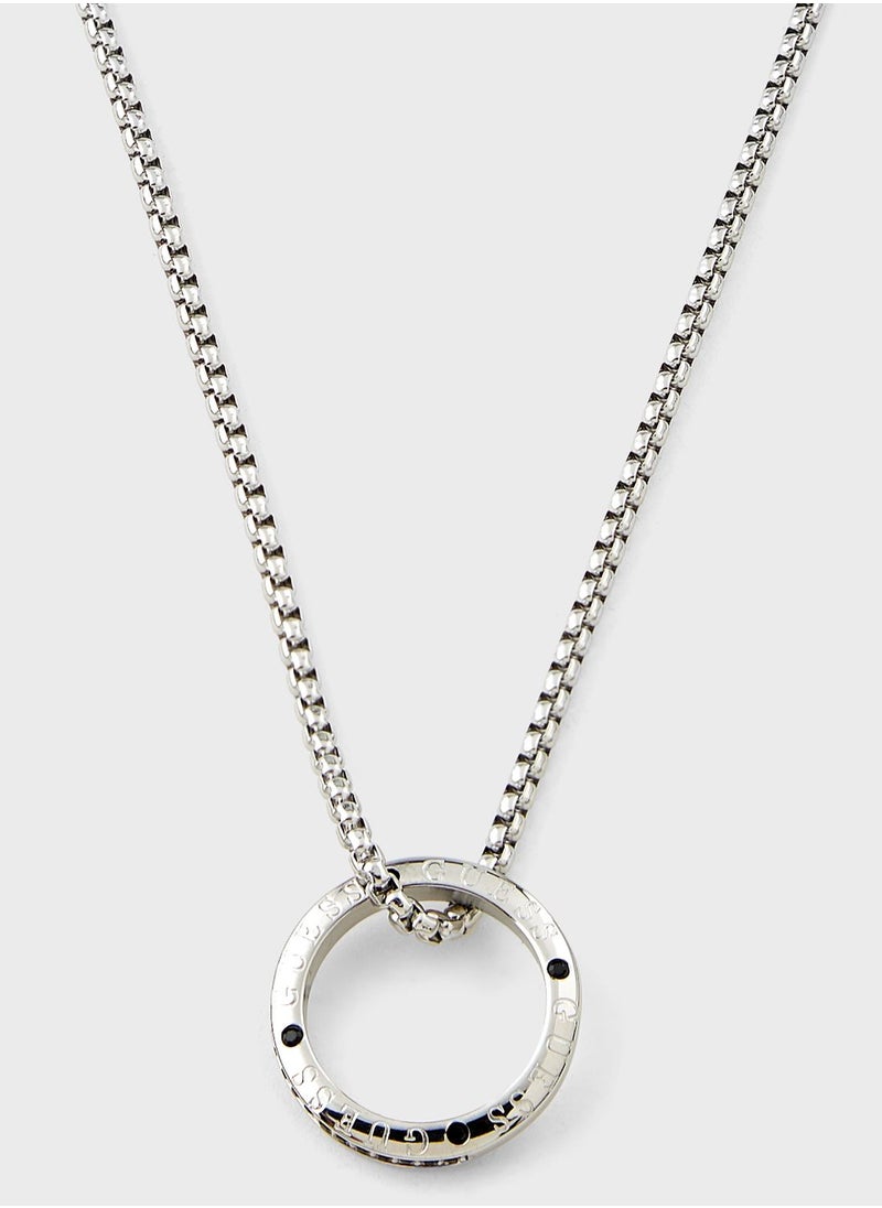 Casual Pave Ring Necklace