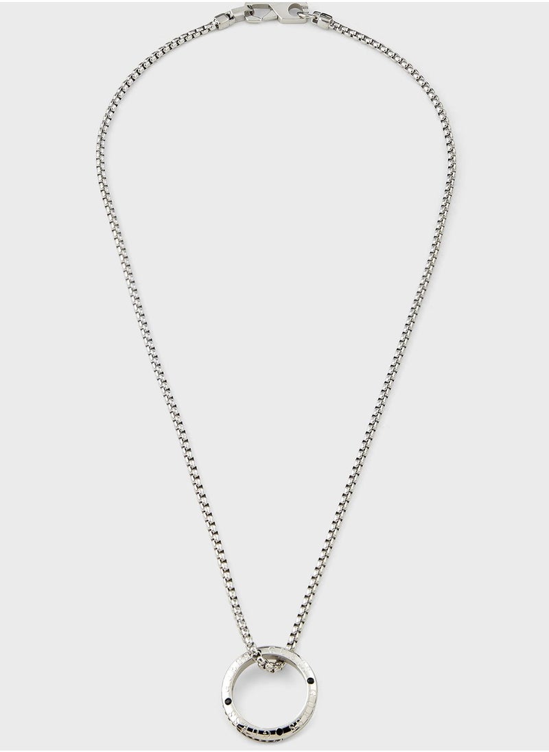 Casual Pave Ring Necklace