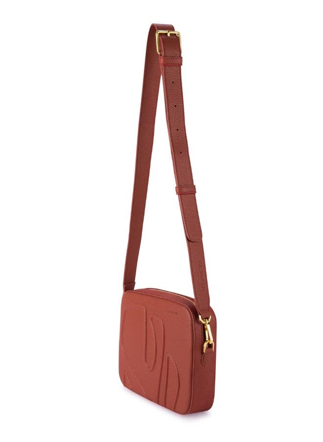 Maze Crossbody Bag in Brown Made from 11 Recycled Bottles