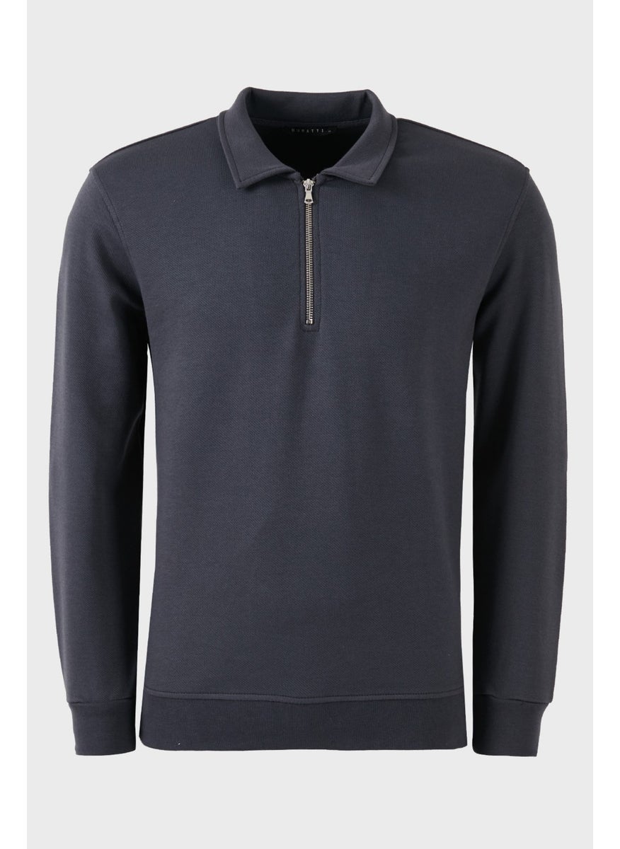 Cotton Regular Fit Half Zipper Polo Neck Sweat Men's Sweat 5905789