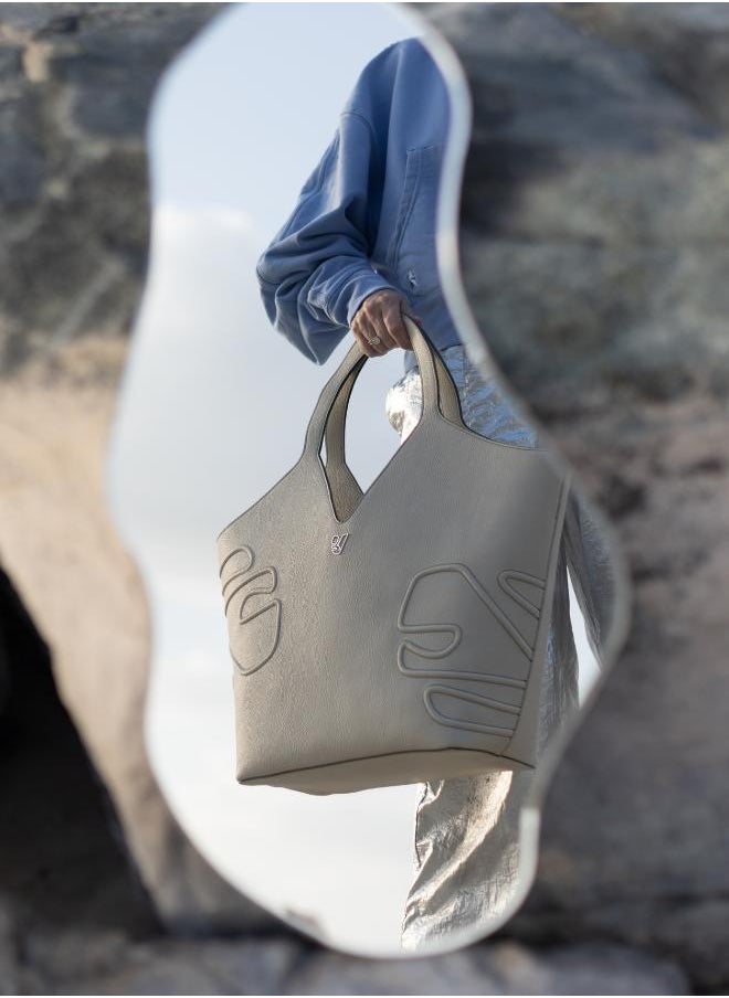 Maze Tote Bag in White Made from 18 Recycled Bottles