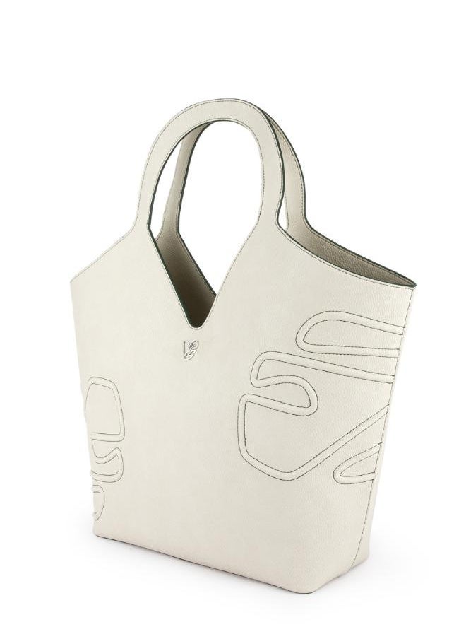 Maze Tote Bag in White Made from 18 Recycled Bottles