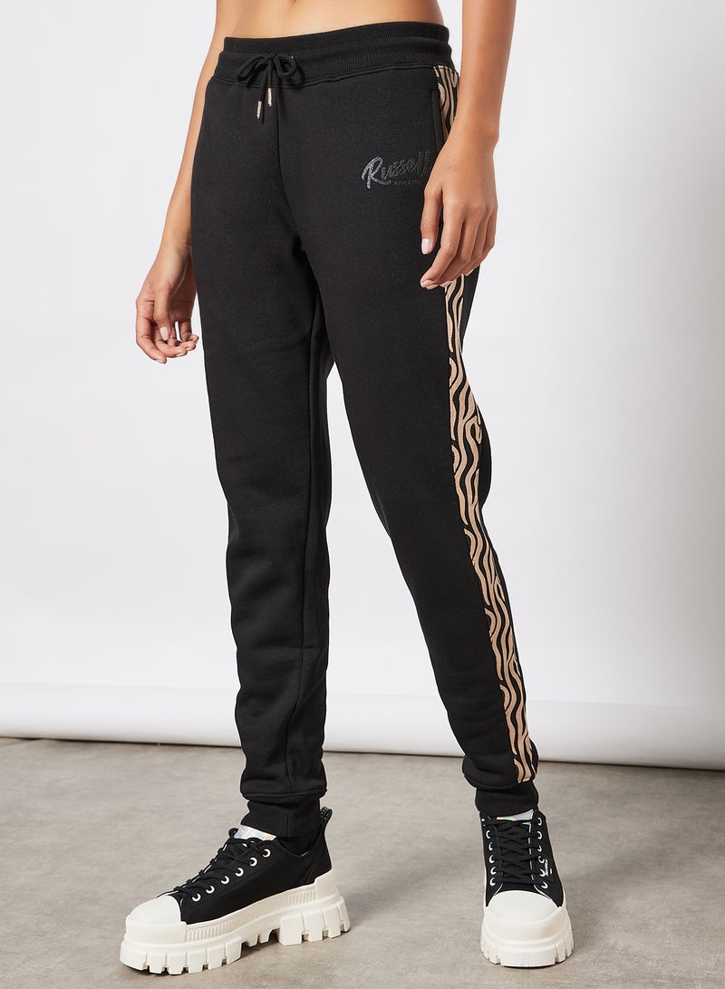 Tape Detail Sweatpants Black