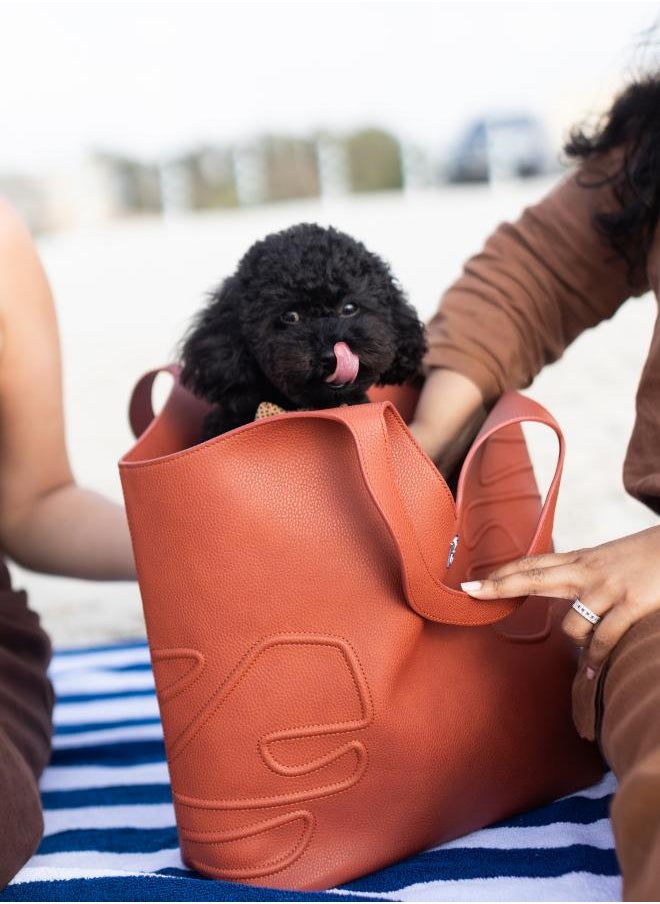 Maze Tote Bag in Brown Made from 18 Recycled Bottles