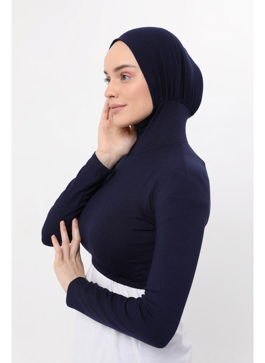 Long Sleeve Neck Collar Bonnet Half Body