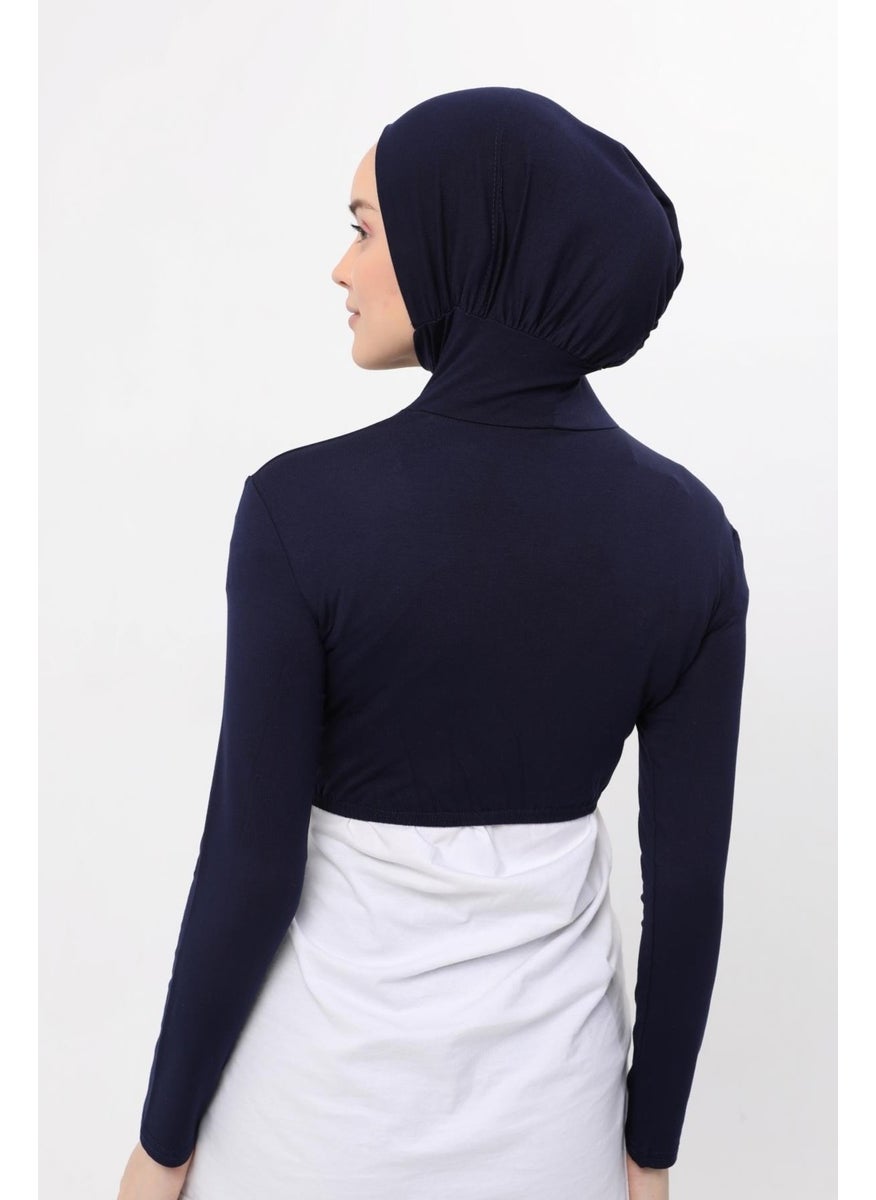 Long Sleeve Neck Collar Bonnet Half Body