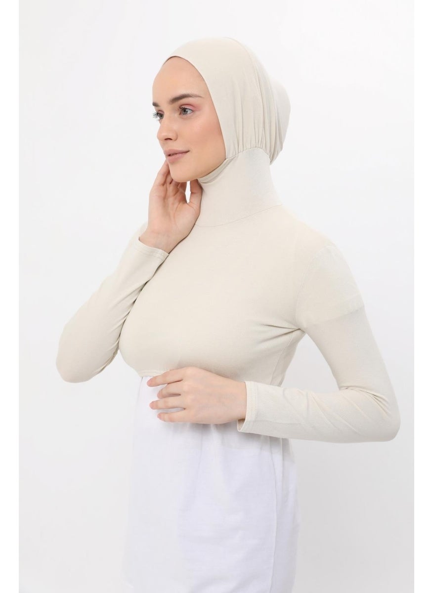 Long Sleeve Neck Collar Bonnet Half Body