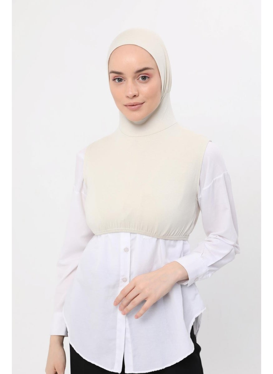 Zero Sleeves Neck Collar Bonnet Half Body