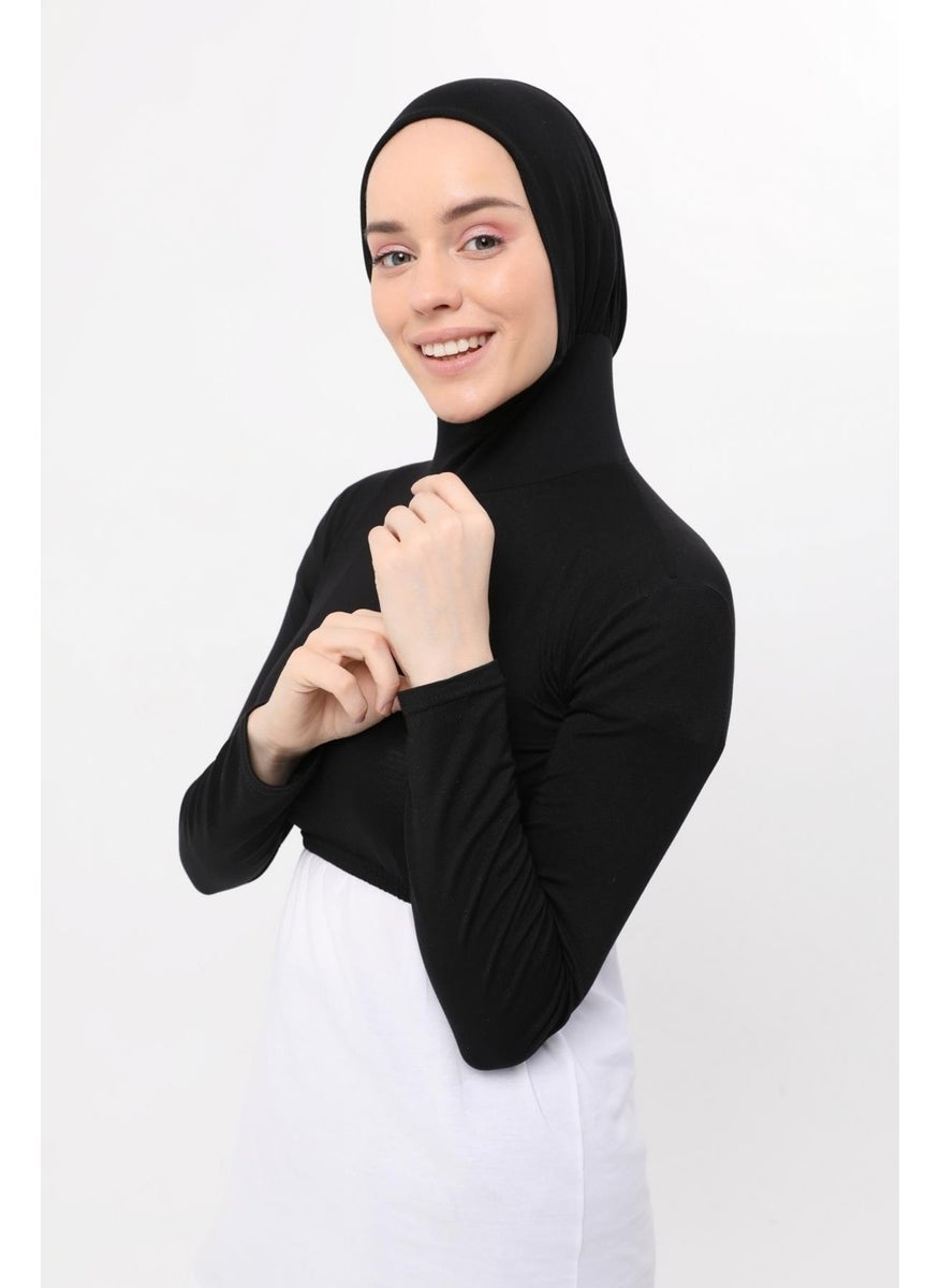 Long Sleeve Neck Collar Bonnet Half Body