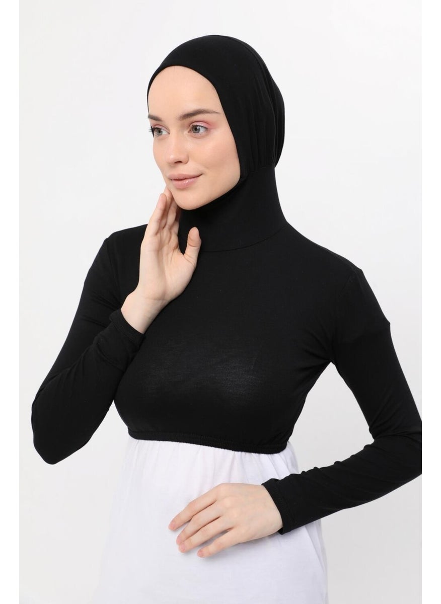 Long Sleeve Neck Collar Bonnet Half Body