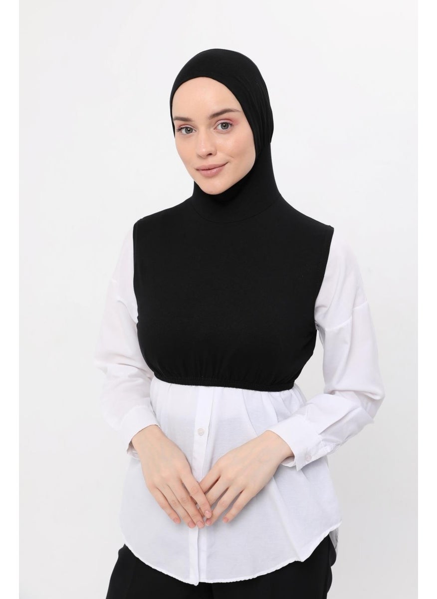 Zero Sleeves Neck Collar Bonnet Half Body