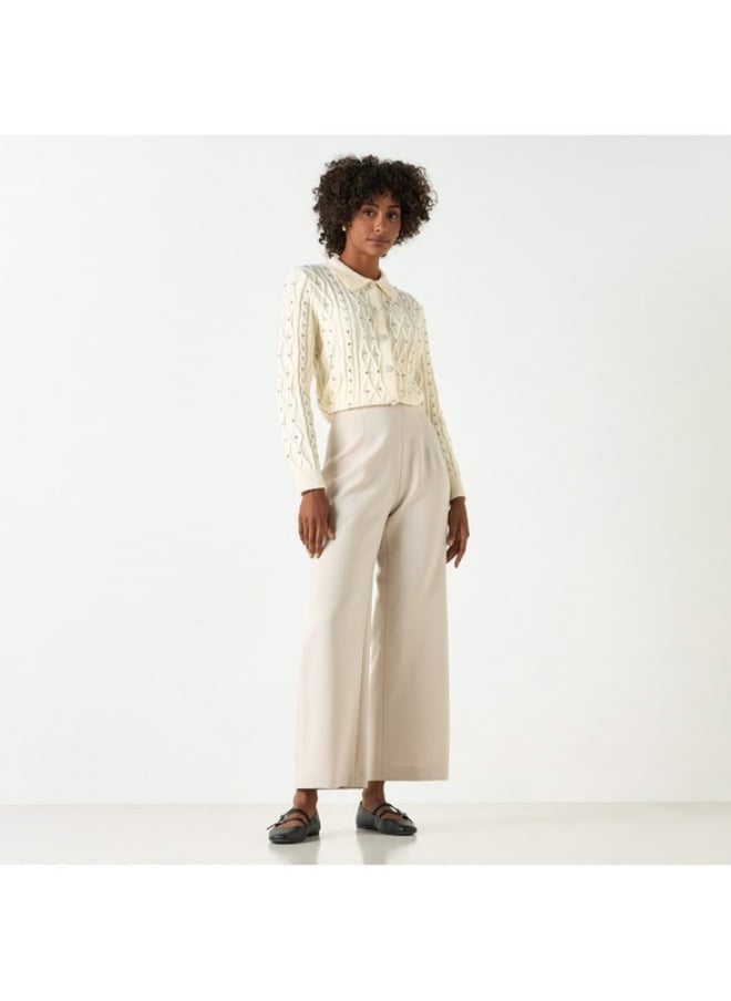 2Xtremz Embellished Cardigan with Long Sleeves and Button Closure