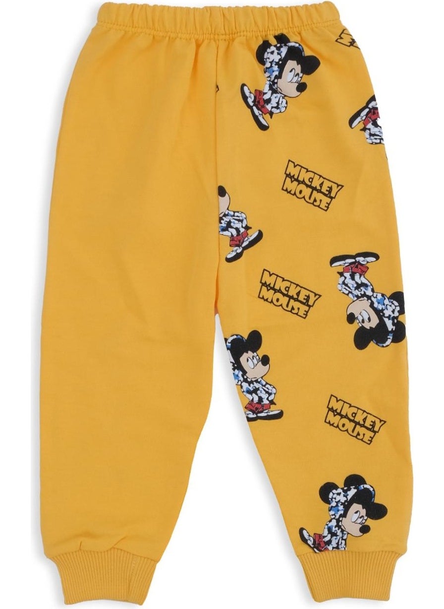 Baby Boy Mickey Mouse Printed Hat Bottom Top 2 Piece Set