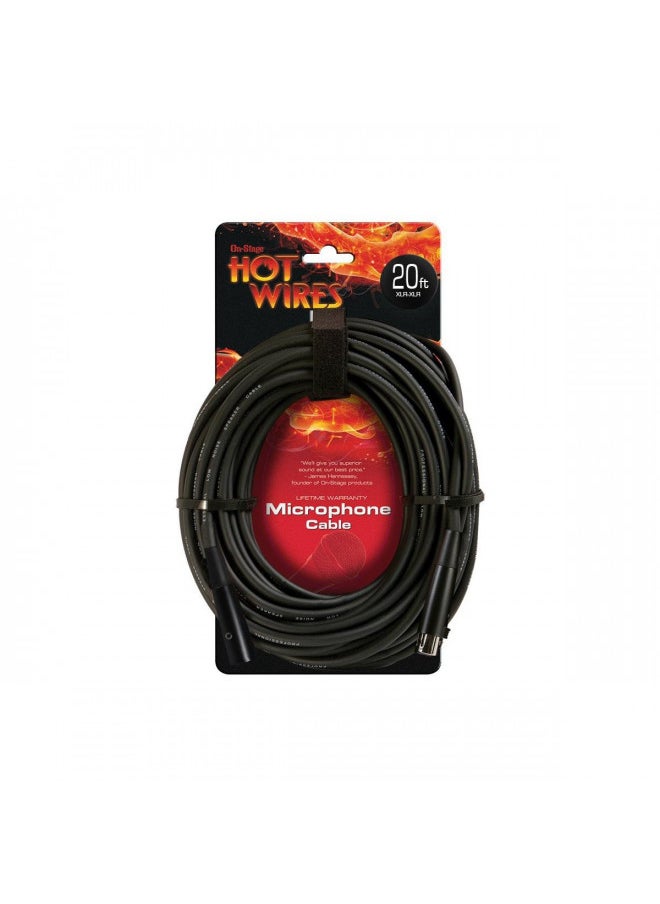 On-Stage Hot Wires XLR Microphone Cable, 20 Feet