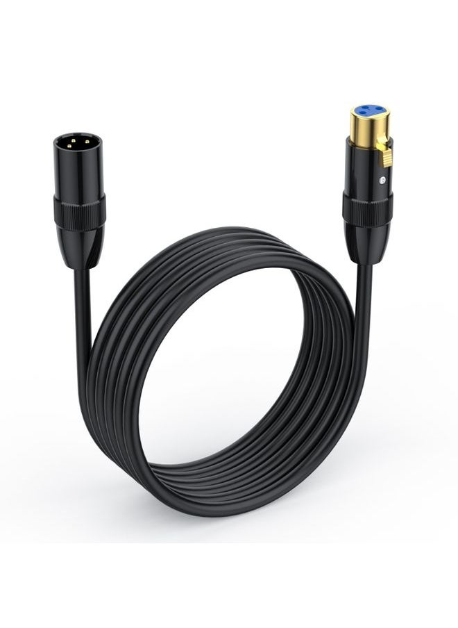 JUNSUNMAY XLR Male to Female Mic Cord 3 Pin Audio Cable Balanced Shielded Cable, Length:15m